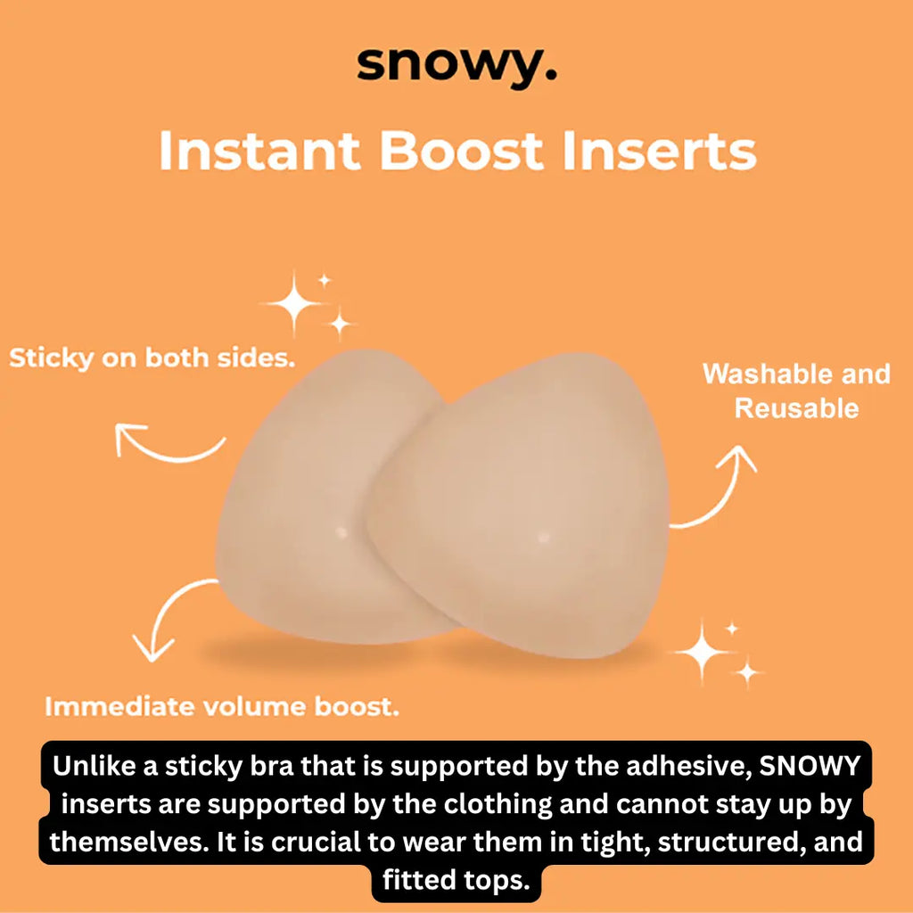 SNOWY Invisible Sticky Bra Inserts – Reusable Adhesive Breast Pads for Natural Lift, Enhanced Volume & All-Day Comfort