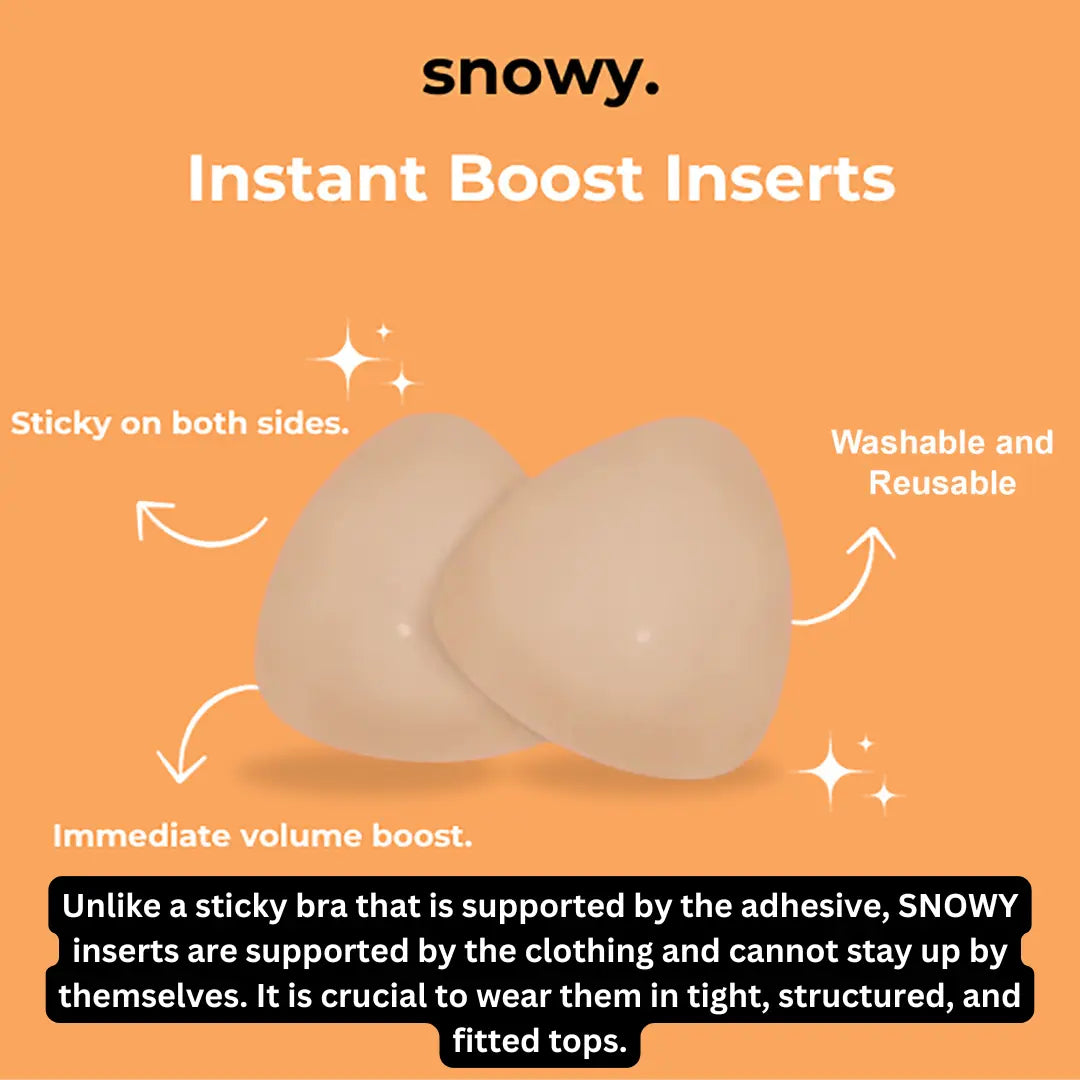 SNOWY Invisible Sticky Bra Inserts – Reusable Adhesive Breast Pads for Natural Lift, Enhanced Volume & All-Day Comfort