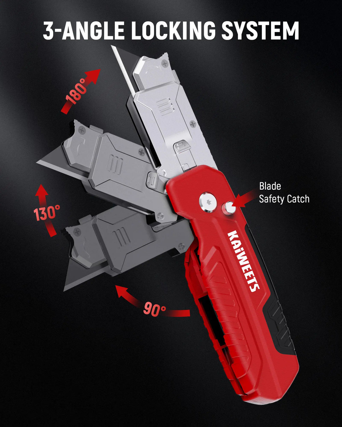 Heavy Duty Utility Knife Scraper – Retractable Box Cutter with Zinc Alloy Handle, Replaceable SK2 Black Blades & Storage Compartment for EDC Use
