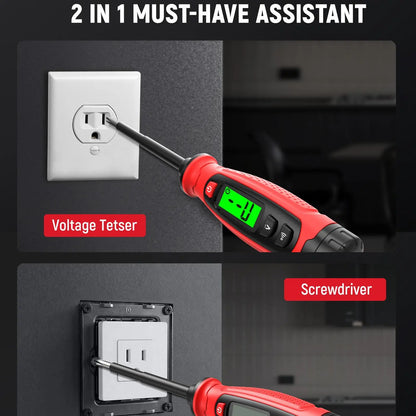 KAIWEETS Digital Voltage Tester – Insulated Screwdriver Tool with LCD Screen, Non-Contact Voltage Detection, Live Wire Test & Sound Alert for Electricians and DIY