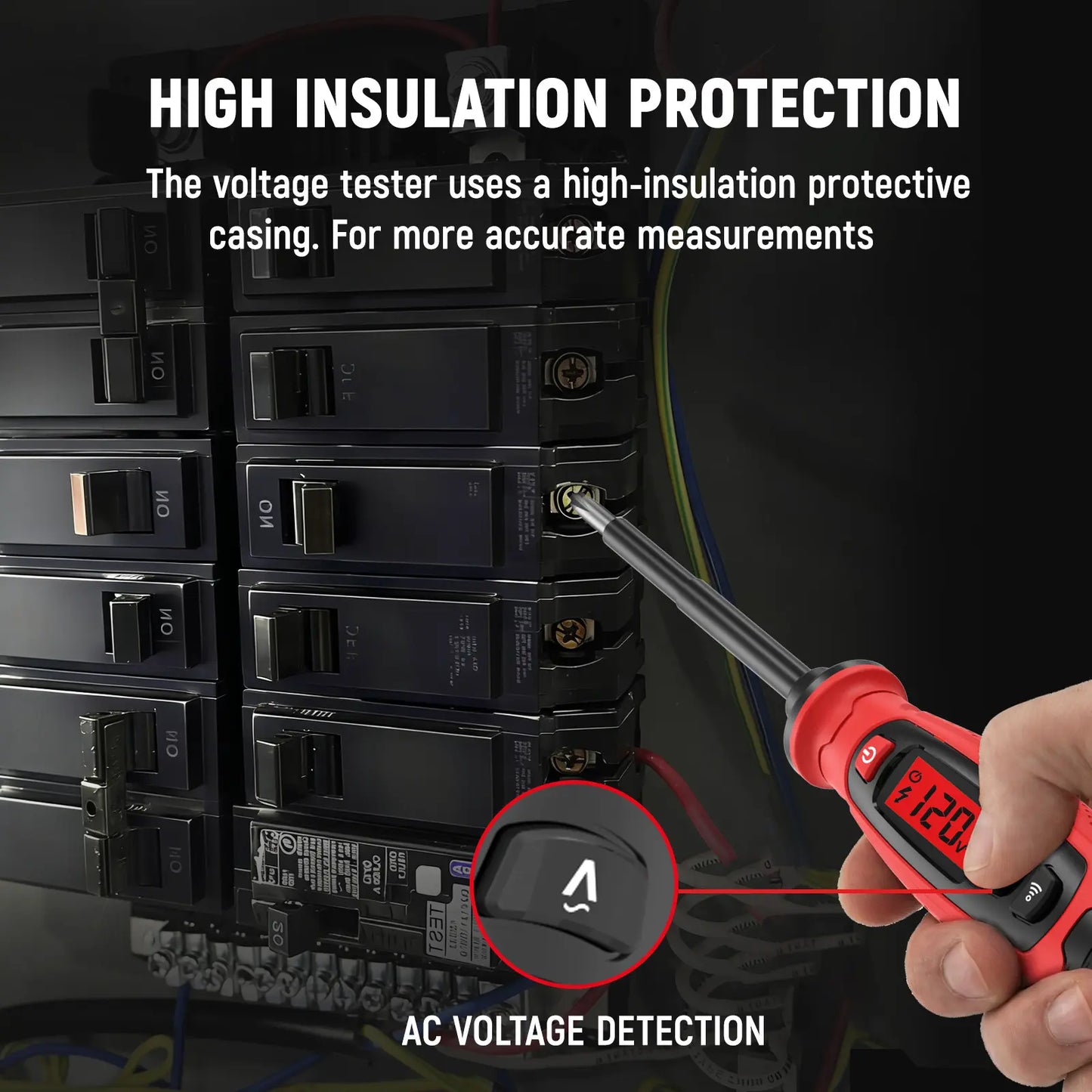KAIWEETS Digital Voltage Tester – Insulated Screwdriver Tool with LCD Screen, Non-Contact Voltage Detection, Live Wire Test & Sound Alert for Electricians and DIY