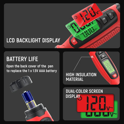 KAIWEETS Digital Voltage Tester – Insulated Screwdriver Tool with LCD Screen, Non-Contact Voltage Detection, Live Wire Test & Sound Alert for Electricians and DIY